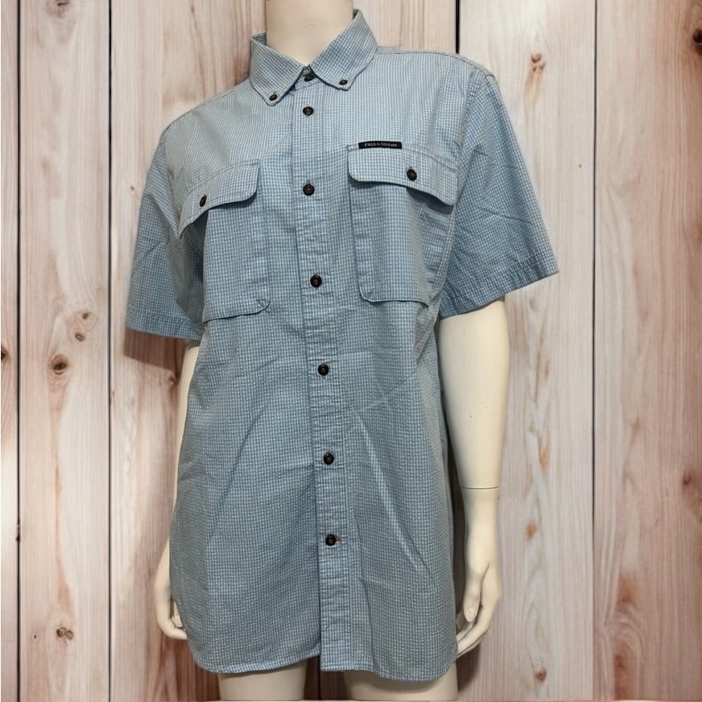 3/$15 Field & Stream Blue Gingham Plaid Button Up Shirt